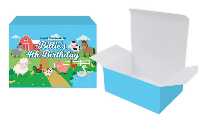 Down The Farm Kids Party Personalised Tuck Gift Box