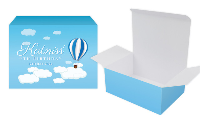 Hot Air Balloon Kids Party Personalised Tuck Gift Box