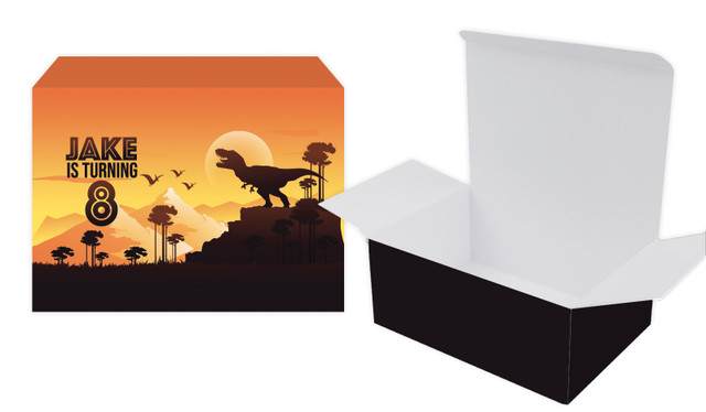 Prehistoric Dinosaur Kids Party Personalised Tuck Gift Box