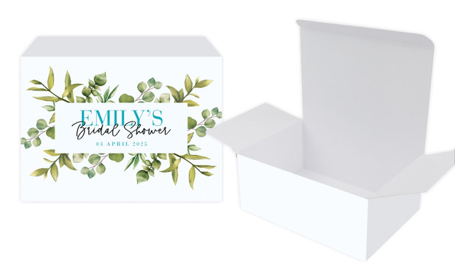 Eucalyptus Bridal Shower Personalised Tuck Gift Box