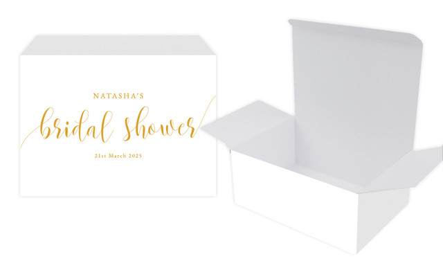 Flowing Text Bridal Shower Personalised Tuck Gift Box
