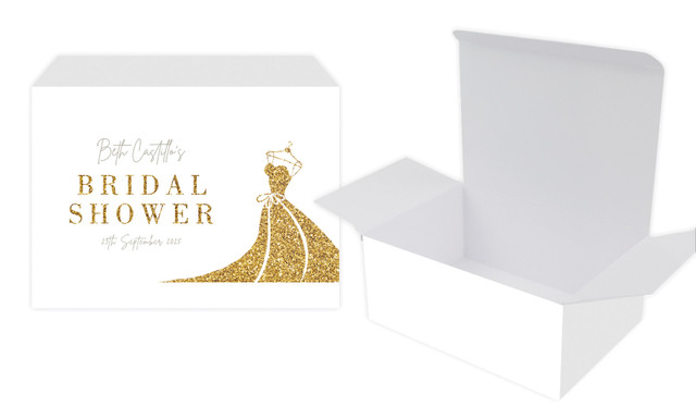 Glitter Dress Bridal Shower Personalised Tuck Gift Box