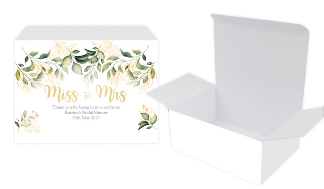Golden Branches Bridal Shower Personalised Tuck Gift Box