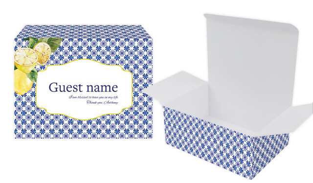 Mediterranean Bridal Shower Personalised Tuck Gift Box