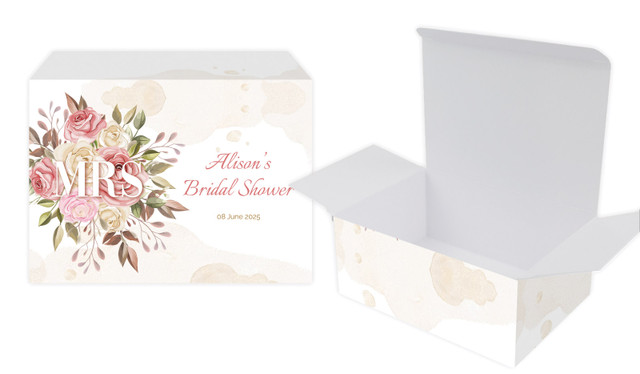 Mrs Floral Bridal Shower Personalised Tuck Gift Box