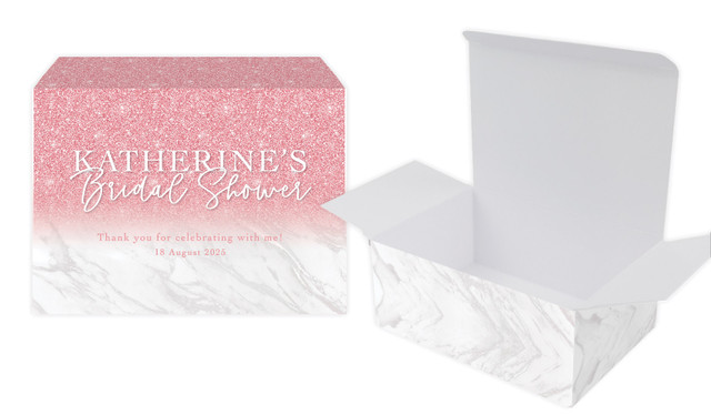 Rose Glitter Bridal Shower Personalised Tuck Gift Box