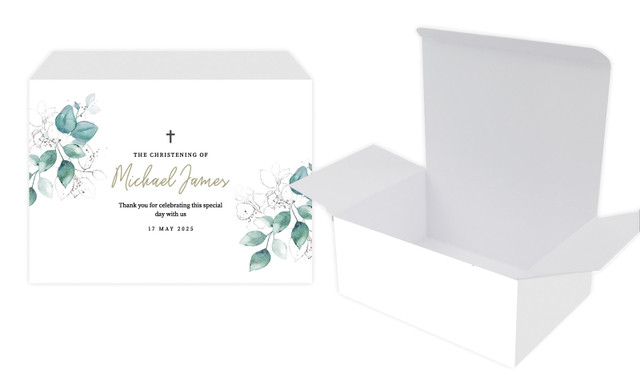 Dream Leaves Christening Personalised Tuck Gift Box