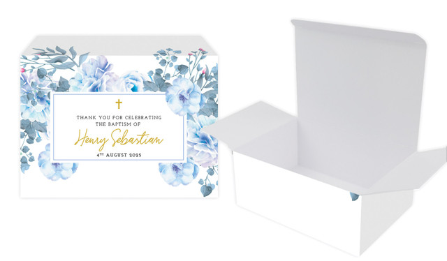 Floral Bed Christening Personalised Tuck Gift Box