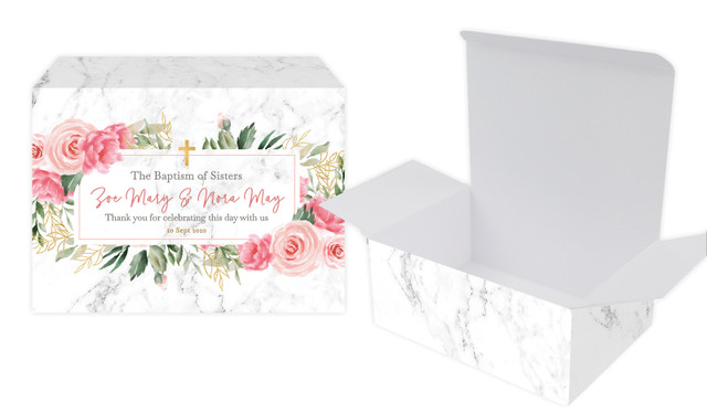 Magnificent Floral Christening Personalised Tuck Gift Box