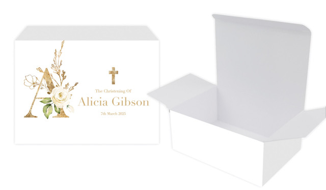 Monogram Rose Christening Personalised Tuck Gift Box