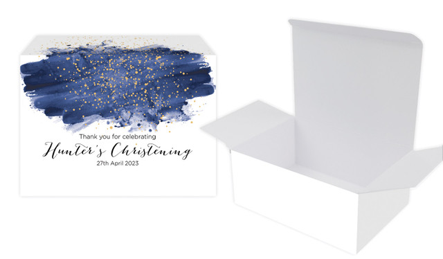 Watercolour Confetti Christening Personalised Tuck Gift Box