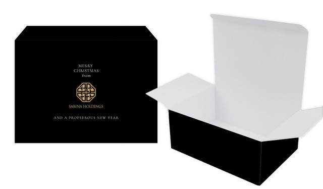 Black Corporate Christmas Personalised Tuck Gift Box