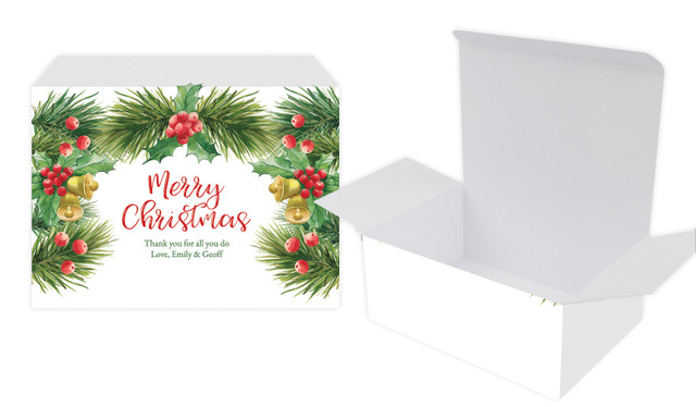 Branch Border Christmas Personalised Tuck Gift Box