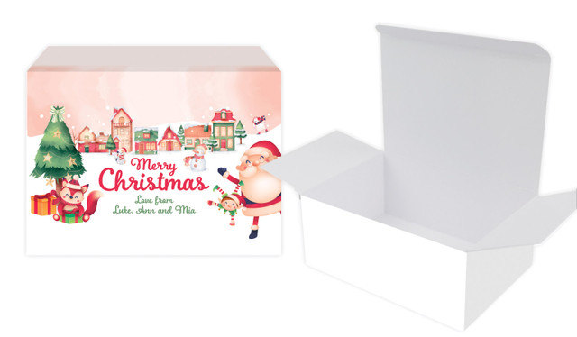 Christmas Village Christmas Personalised Tuck Gift Box