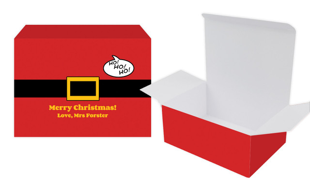 Santa Belt Christmas Personalised Tuck Gift Box