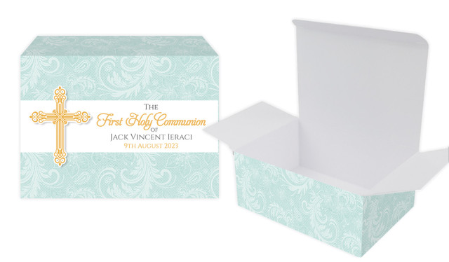 Lace Blue Communion Personalised Tuck Gift Box
