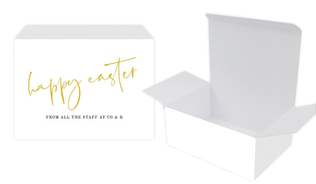 Gold On White Personalised Tuck Gift Box
