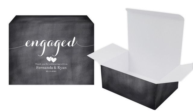 Flowing Words Chalkboard Engagement Personalised Tuck Gift Box