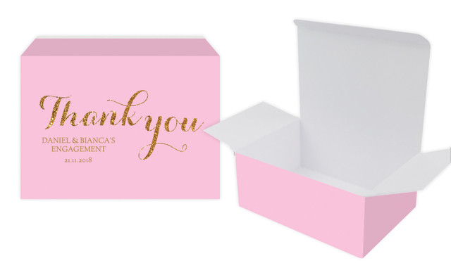 Golden Thank You Engagement Personalised Tuck Gift Box