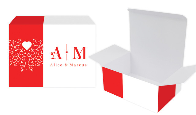 Ornamental Monogram Engagement Personalised Tuck Gift Box