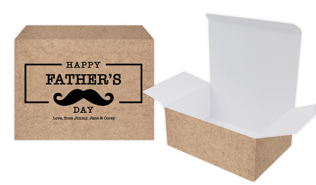 Kraft Moustache Fathers Day Personalised Tuck Gift Box