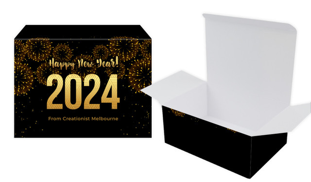 Black And Gold New Years Eve Personalised Tuck Gift Box