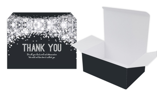 Confetti In Silver Personalised Tuck Gift Box