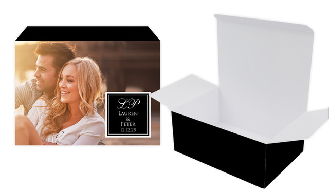 A Photo With Square Wedding Personalised Tuck Gift Box