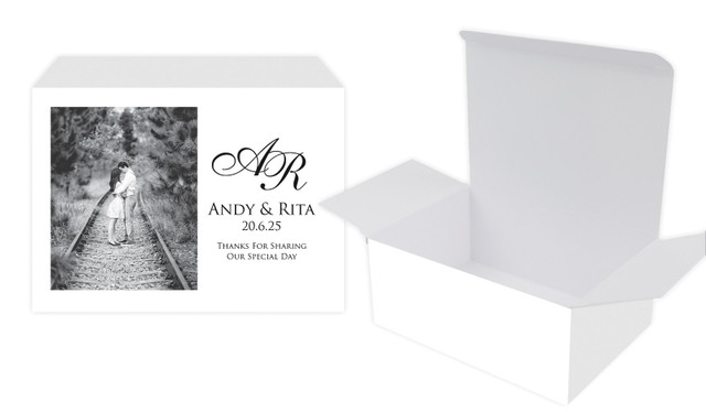 Add A Photo White Wedding Personalised Tuck Gift Box