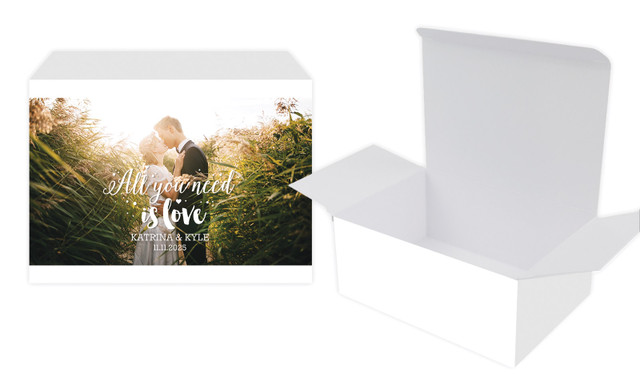 All You Need Is Love Wedding Personalised Tuck Gift Box