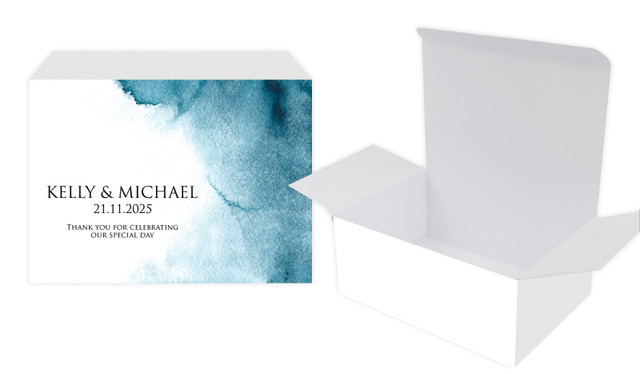 Blue Shade Wedding Personalised Tuck Gift Box