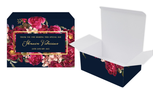 Bold Floral Wedding Personalised Tuck Gift Box