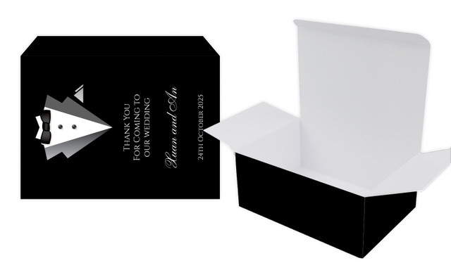 Bride & Groom Suit Wedding Personalised Tuck Gift Box