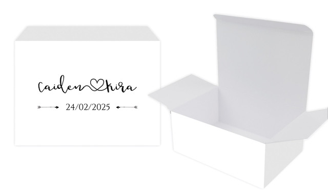 Cursive Names Wedding Personalised Tuck Gift Box