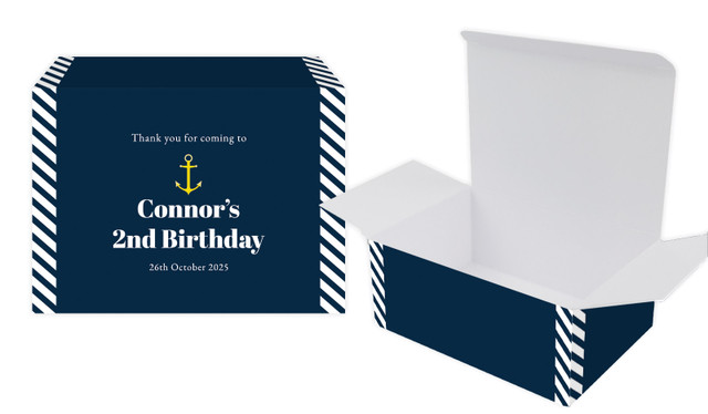 Gold Marine Nautical Wedding Personalised Tuck Gift Box