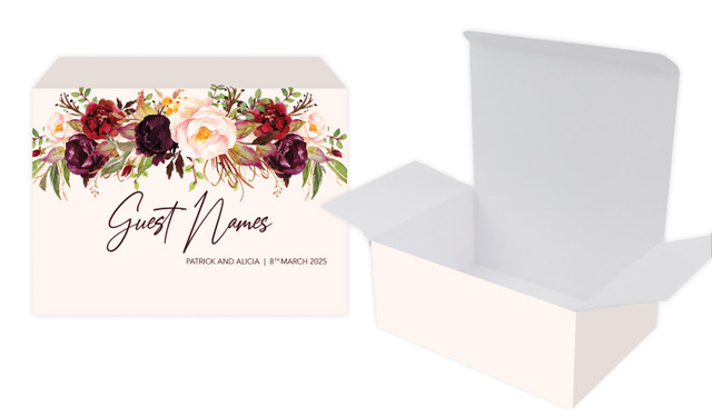 Hanging Flowers Wedding Personalised Tuck Gift Box
