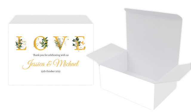 L-O-V-E Flowers Wedding Personalised Tuck Gift Box