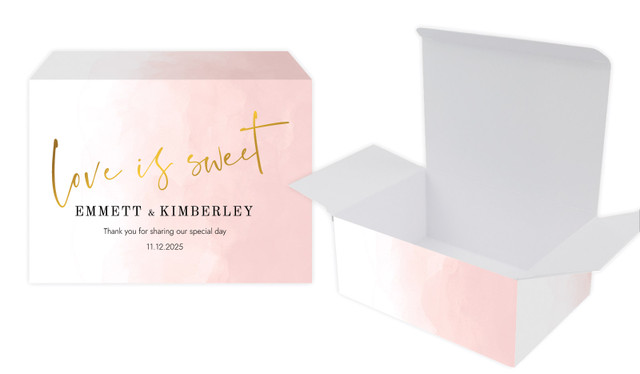 Love Is Sweet Wedding Personalised Tuck Gift Box