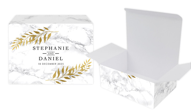 Marble & Fern Wedding Personalised Tuck Gift Box