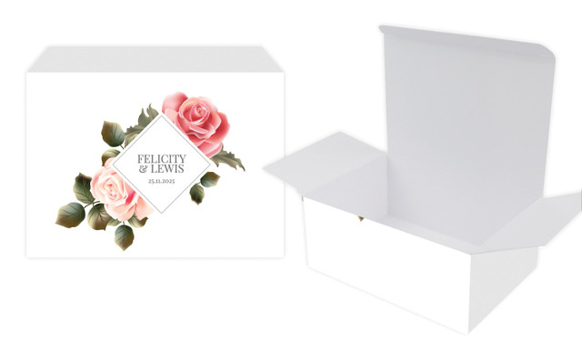 Rose Diamond Wedding Personalised Tuck Gift Box