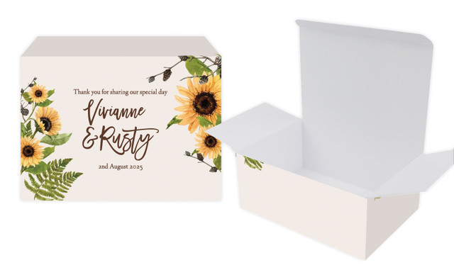 Rustic Sunflower Wedding Personalised Tuck Gift Box