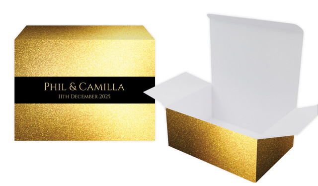 Solid Gold Wedding Personalised Tuck Gift Box