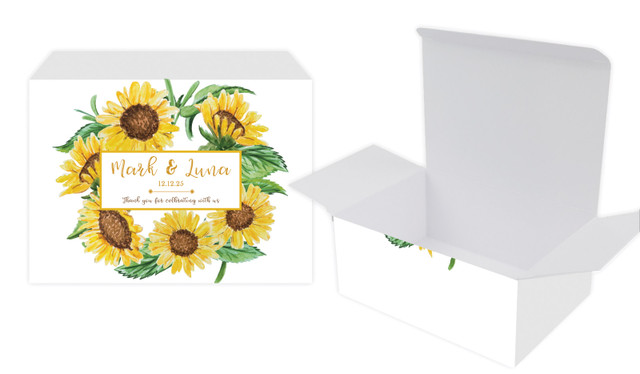 Sunflower Wedding Personalised Tuck Gift Box