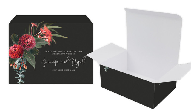 Wild Flowers Dark Wedding Personalised Tuck Gift Box