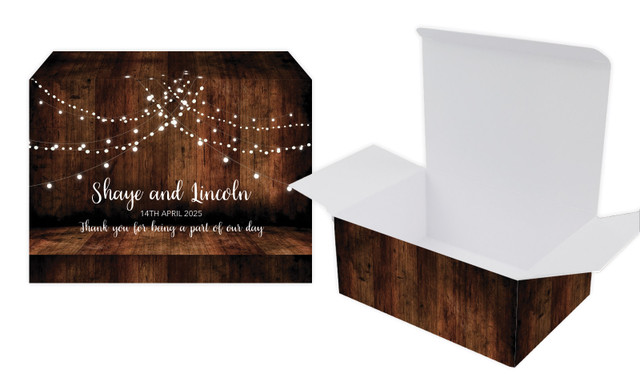 Wood Bunting Wedding Personalised Tuck Gift Box