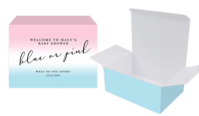 Gradient Gender Reveal Personalised Tuck Gift Box