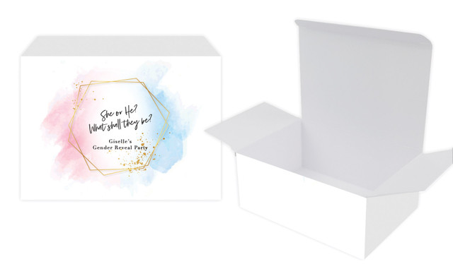 Hexagon Gender Reveal Personalised Tuck Gift Box