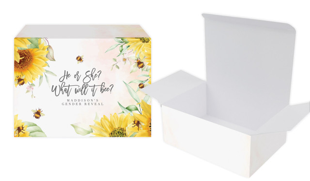 Honey Bee Gender Reveal Personalised Tuck Gift Box