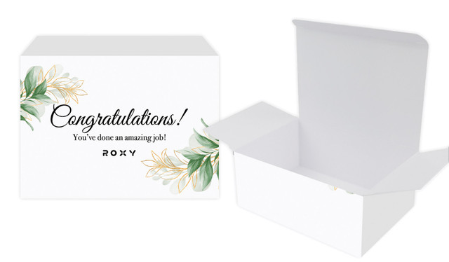 Gold And Green Leaves Congratulations Personalised Tuck Gift Box