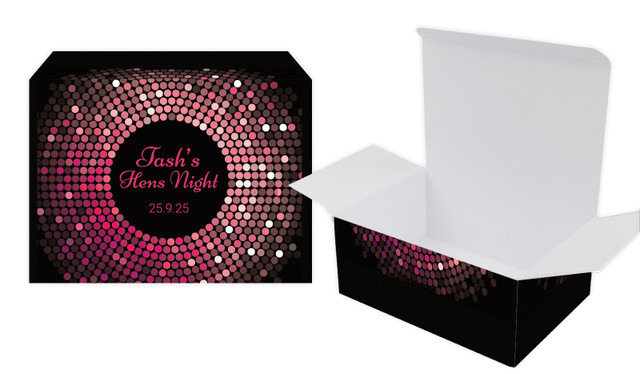 Pink Disco Hens Night Personalised Tuck Gift Box